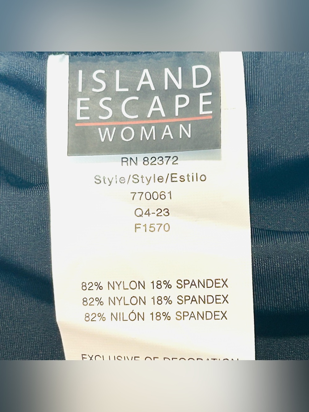 Island Escape Swim Skirt Women’s 20W Black Thigh Minimizer New Plus Size - Picture 3 of 9